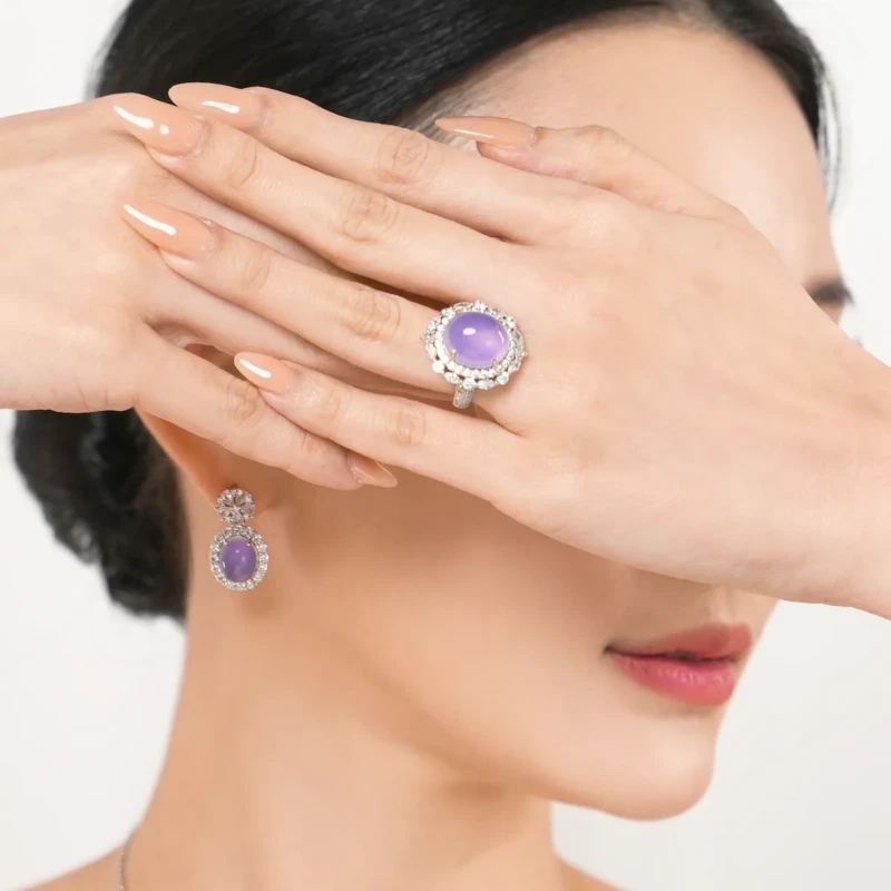 Lavender Jadeite Ring 3 Lavender Jadeite Ring